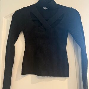 Black Ribbed Cutout Astr the Label Sweater